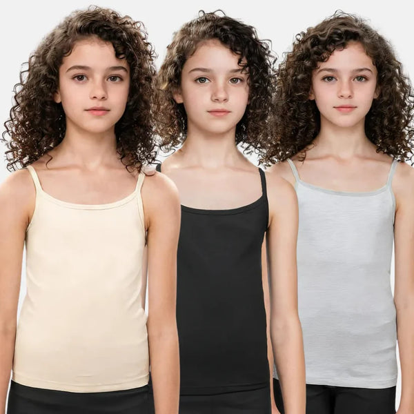 Camisole | For Teens | Flat Padding | Covers Nipple Buds | Pack Of 3